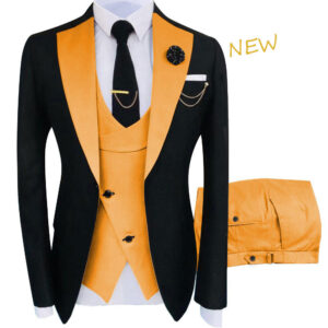 High End Men's 3 Pieces Formal Sets Slim Costume Homme Shawl Lapel